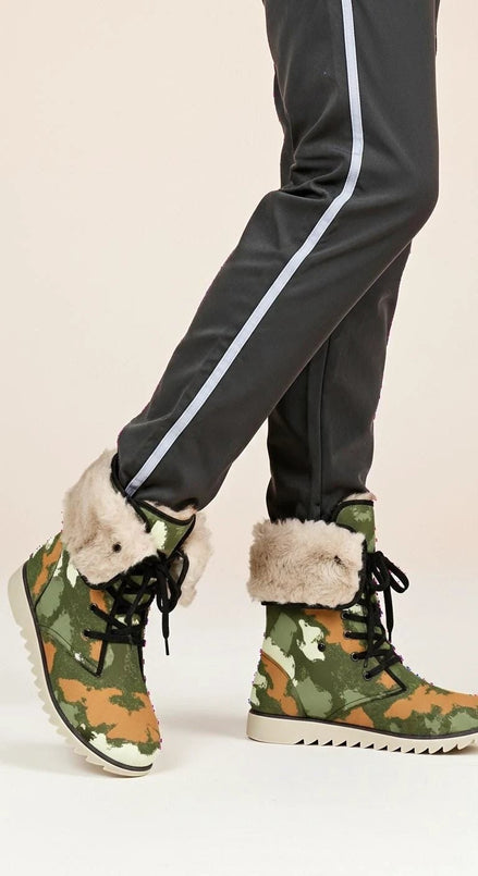 All-Over Print Men's Plush Boots by Aesthetic Rebellion
