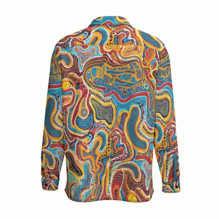 All-Over Print Men's Business Long Sleeve Pocket Shirt|115GSM Cotton poplin by Yoycol