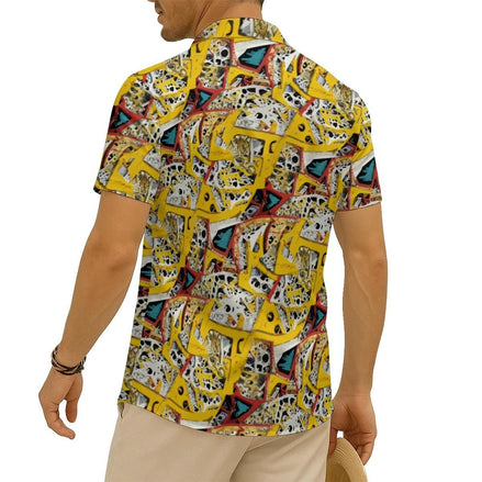 All-Over Print Men's Imitation Silk Short-Sleeved Shirt by Yoycol