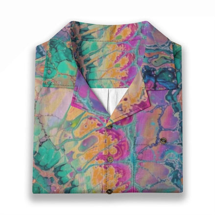 All-Over Print Men's Casual Hawaiian Short Sleeve Shirt | 125GSM Cotton by Yoycol