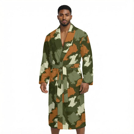 All Over Print Men’s Fleece-Lined Bathrobe with Belt - Aesthetic Rebellion
