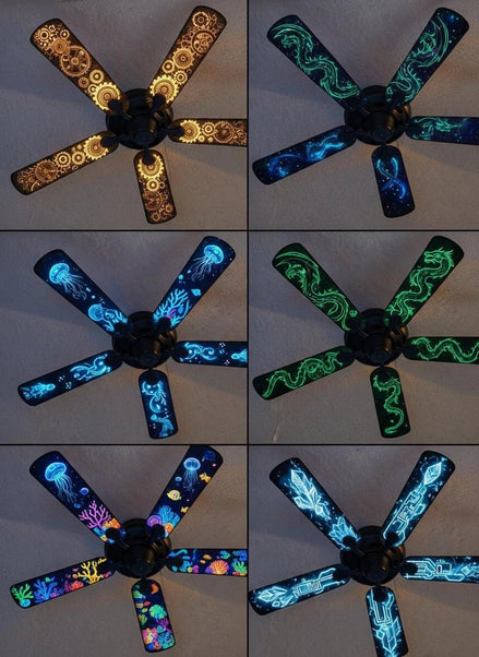 Kinetic Insect Ceiling Fan Decals | Cyberpunk Steampunk Art by Aesthetic Rebellion
