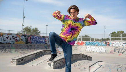 Cyber-Marble Men's Henley – Liquid Glitch Streetwear Top – Maximalist Long Sleeve Art Shirt by Aesthetic Rebellion