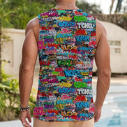 All-Over Print Men's Tank Top With Drawstring - Aesthetic Rebellion