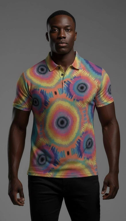 All-Over Print Men's Henley Shirt by Aesthetic Rebellion