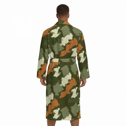 All Over Print Men’s Fleece-Lined Bathrobe with Belt - Aesthetic Rebellion