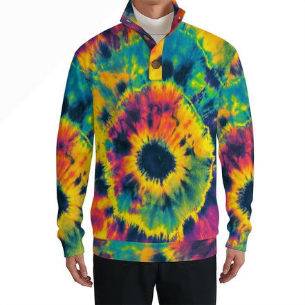 All - Over Print Men’s Casual Pullover Shirt With Half Zipper - Aesthetic Rebellion