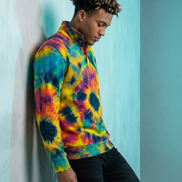 All - Over Print Men's Half - Zip Pullover Shirt – Positive Vibrations Psychedelic White - Aesthetic Rebellion