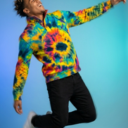 All - Over Print Men's Half - Zip Pullover Shirt – Positive Vibrations Psychedelic White - Aesthetic Rebellion