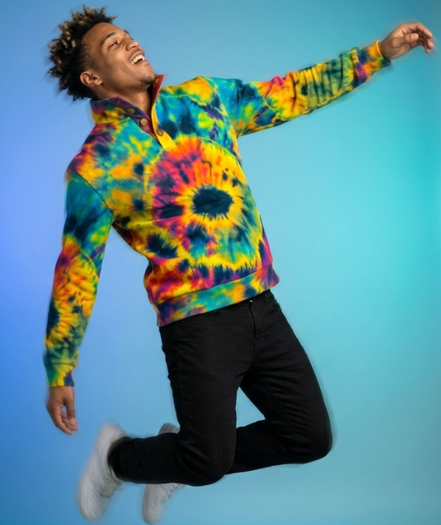All - Over Print Men's Half - Zip Pullover Shirt – Positive Vibrations Psychedelic White - Aesthetic Rebellion