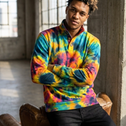 All - Over Print Men's Half - Zip Pullover Shirt – Positive Vibrations Psychedelic White - Aesthetic Rebellion