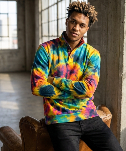 All - Over Print Men's Half - Zip Pullover Shirt – Positive Vibrations Psychedelic White - Aesthetic Rebellion