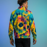All - Over Print Men's Half - Zip Pullover Shirt – Positive Vibrations Psychedelic White - Aesthetic Rebellion