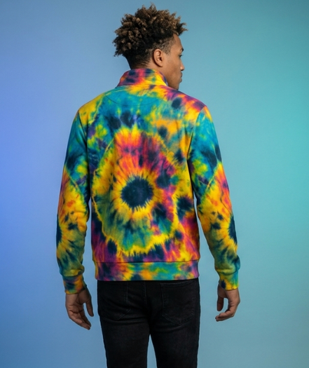 All - Over Print Men's Half - Zip Pullover Shirt – Positive Vibrations Psychedelic White - Aesthetic Rebellion