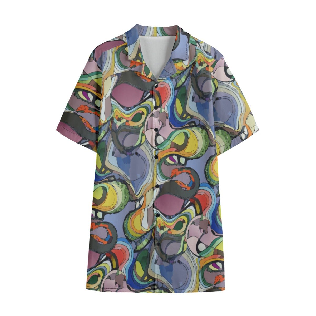 All - Over Print Men's Hawaiian Shirt With Button Closure |115GSM Cotton poplin - Aesthetic Rebellion