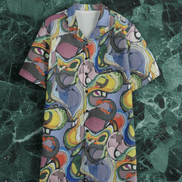 All - Over Print Men's Hawaiian Shirt With Button Closure |115GSM Cotton poplin - Aesthetic Rebellion
