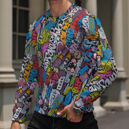 All - Over Print Men's Heavy Fleece Sweatshirt - Aesthetic Rebellion