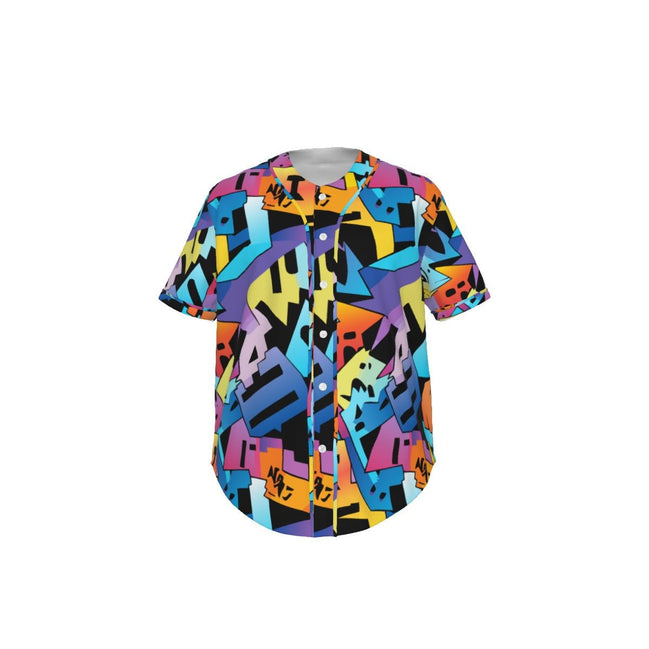 All - Over Print Men's Short Sleeve Baseball Jersey With Pinstripes - Aesthetic Rebellion