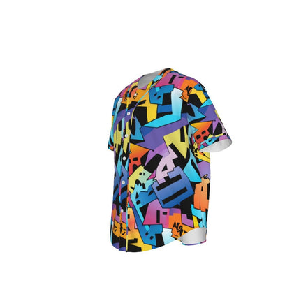 All - Over Print Men's Short Sleeve Baseball Jersey With Pinstripes - Aesthetic Rebellion