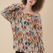 All - Over Print Oversized Women's Off - Shoulder Sweatshirt - Aesthetic Rebellion