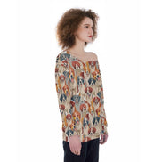 All - Over Print Oversized Women's Off - Shoulder Sweatshirt - Aesthetic Rebellion