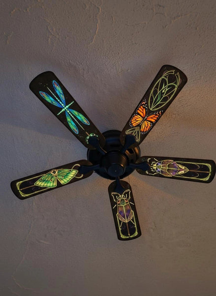 Kinetic Insect Ceiling Fan Decals | Cyberpunk Steampunk Art by Aesthetic Rebellion