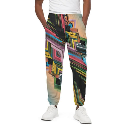 Colorful Abstract Floral Unisex Cotton Pants - Aesthetic Rebellion
