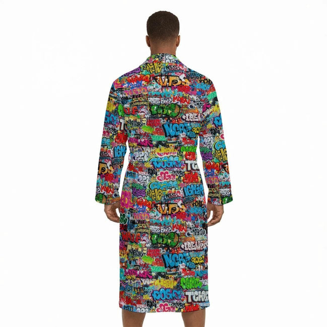 Colorful Geometric Fleece-Lined Bathrobe - Aesthetic Rebellion