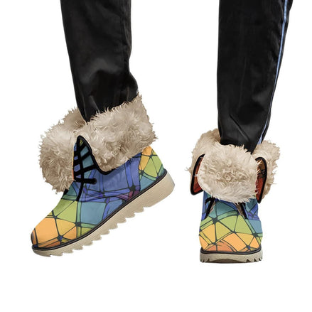 Charismatic Camo Men's Plush Boots – Maximalist Streetwear Winter Shoes – Bold Statement Tactical Footwear by Aesthetic Rebellion