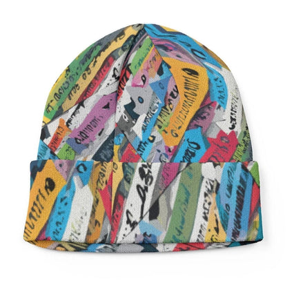 Digital Drip Beanie • Abstract Camo Winter Hat • Maximalist Streetwear Knit Cap for Urban Explorers by Aesthetic Rebellion