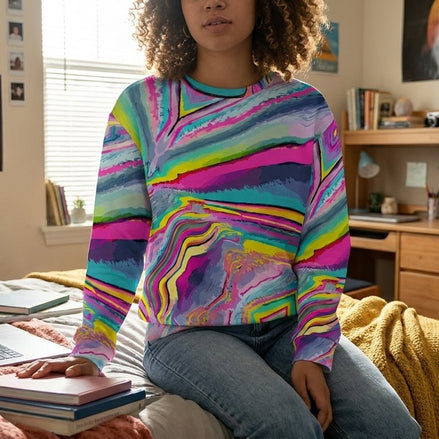 Melted Candy All - Over - Print Unisex Sweatshirt | 100% Cotton 310GSM - Aesthetic Rebellion