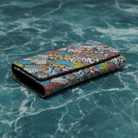 "Sign Here" Graffiti Tag Foldable Wallet | Premium StreetsmART Accessory - Aesthetic Rebellion