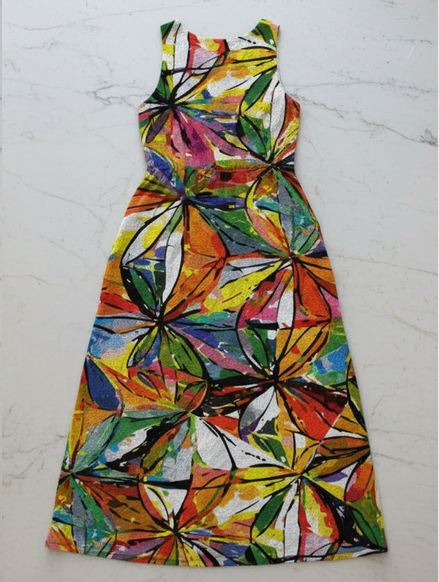 Vibrant Prism x High Waistline Sleeveless Maxi Dress, - Aesthetic Rebellion