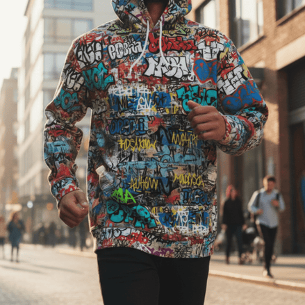 Wall of Graft Titti Splatter Art Digital Graphic Hoodie - Aesthetic Rebellion
