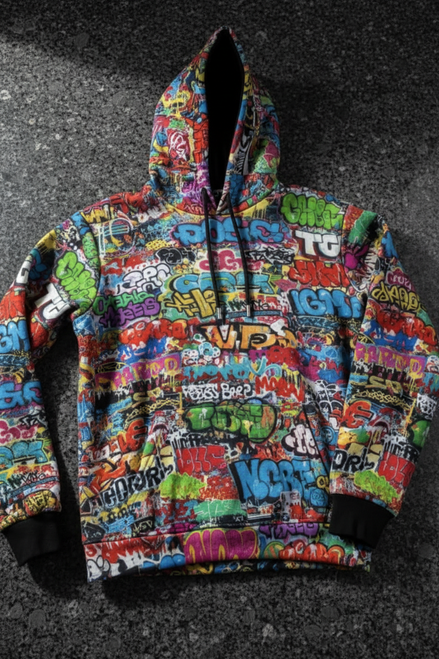 Wall of Graft Titti Splatter Art Digital Graphic Hoodie - Aesthetic Rebellion